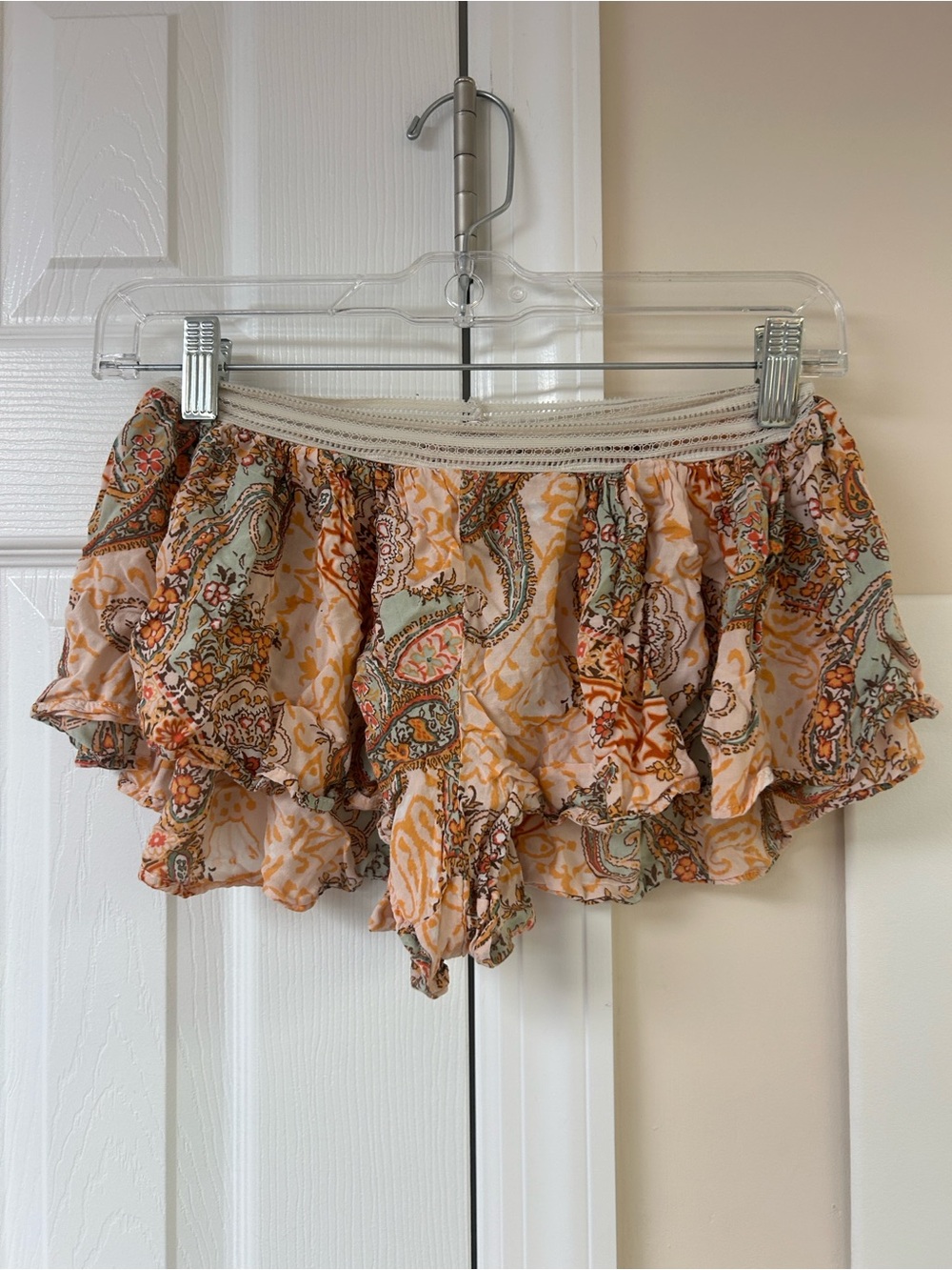 Victoria's Secret Peach Paisley Ruffle Sleep Shorts